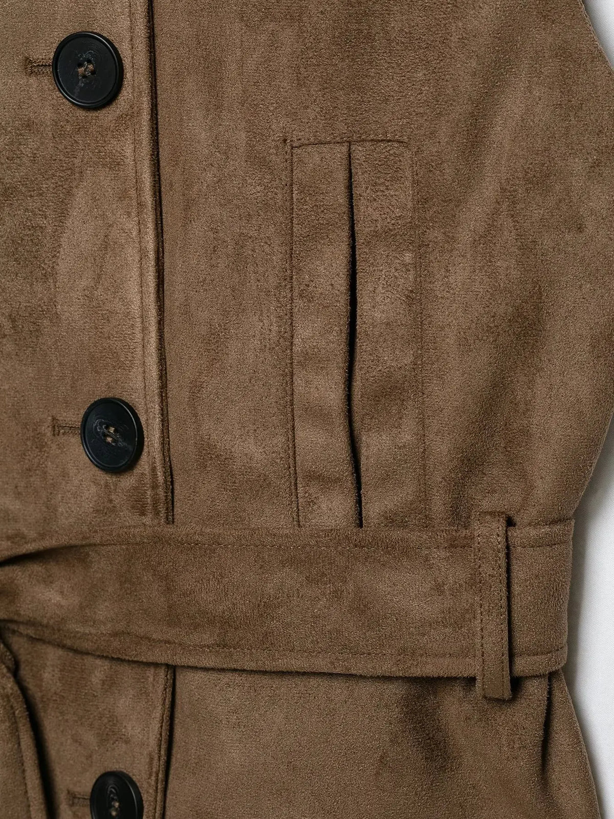 Vintage Faux Suede Belted Cropped Vest