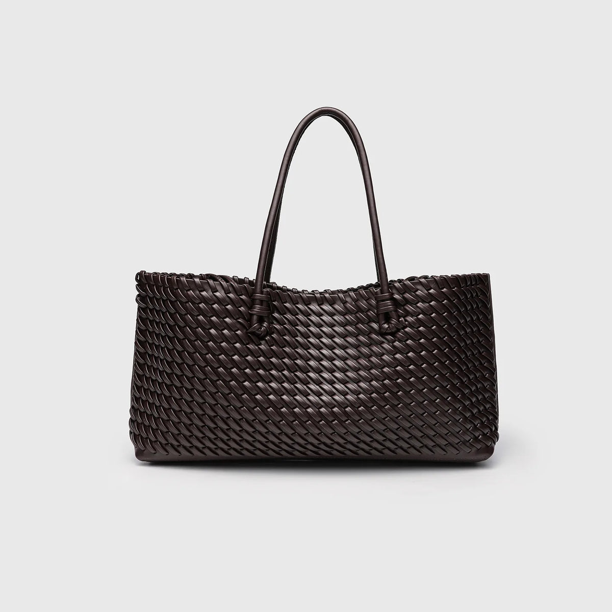 Woven Top-Handle Shopper Tote Bag