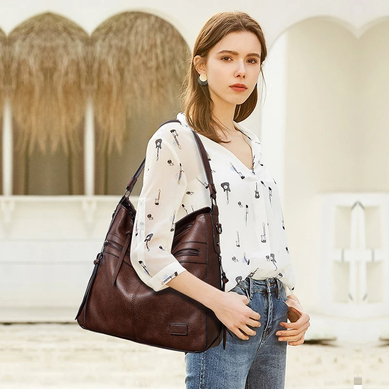 Large Leather Shoulder Messenger Bag