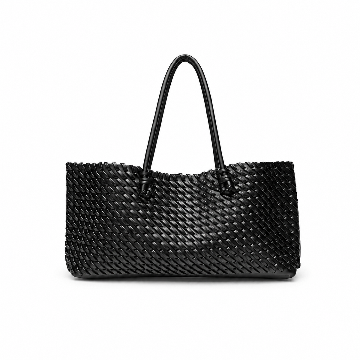 Woven Top-Handle Shopper Tote Bag