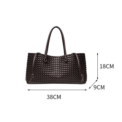 Woven Top-Handle Shopper Tote Bag