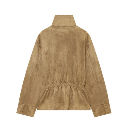 Vintage Faux Suede Belted Jacket