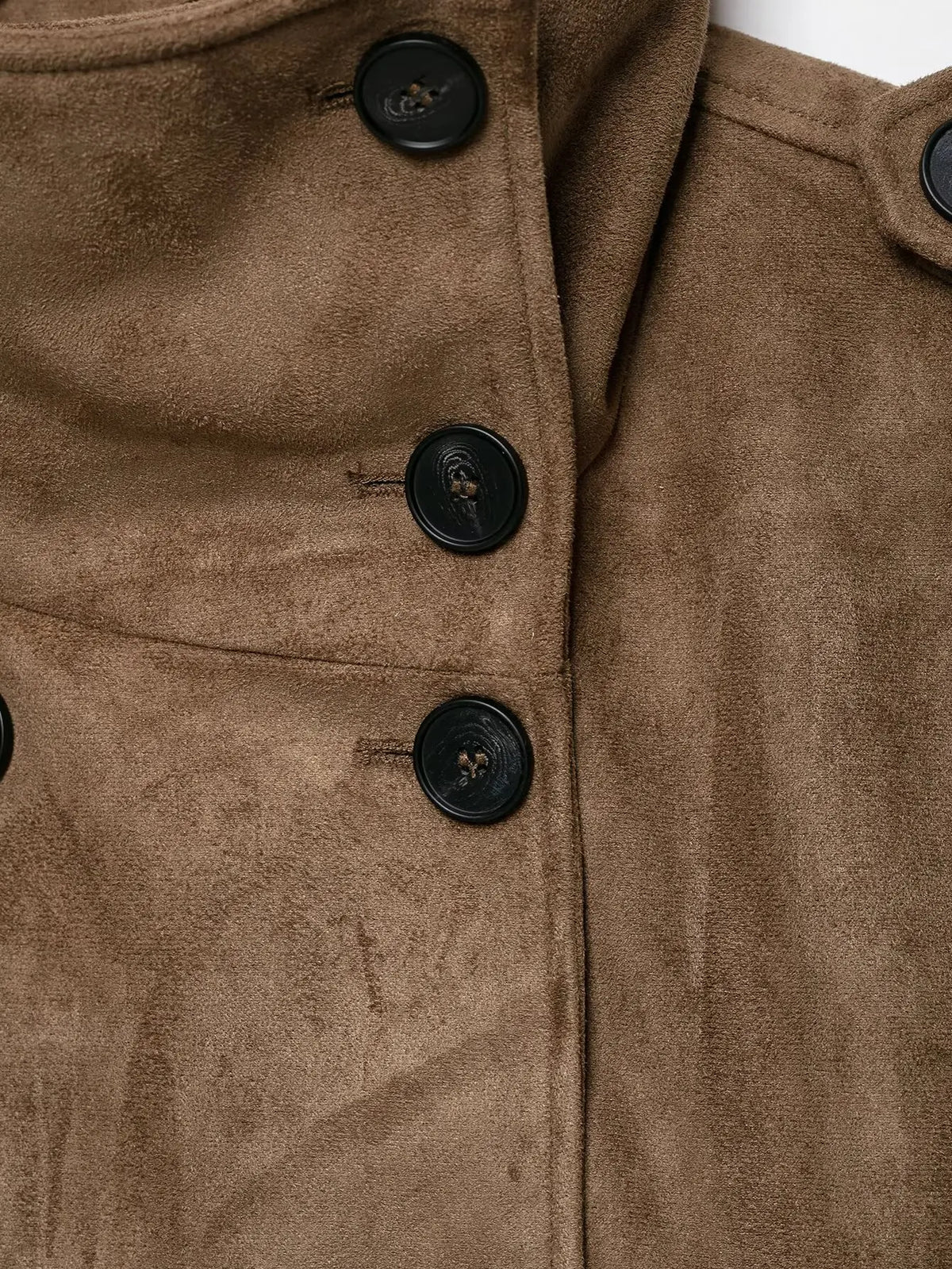 Vintage Faux Suede Belted Cropped Vest