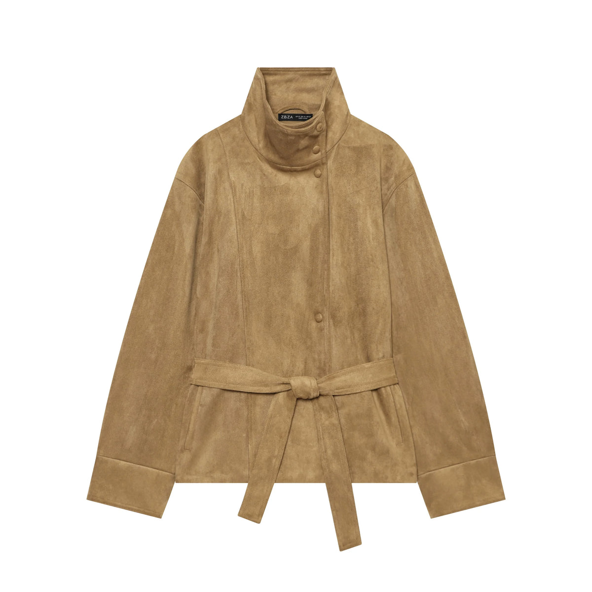 Vintage Faux Suede Belted Jacket