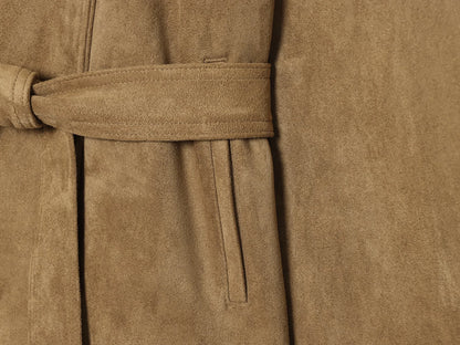 Vintage Faux Suede Belted Jacket