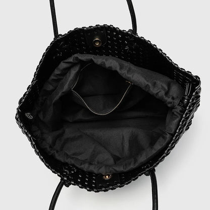 Woven Top-Handle Shopper Tote Bag
